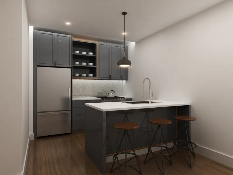 1134 Fulton Street — Kitchen, interior rendering