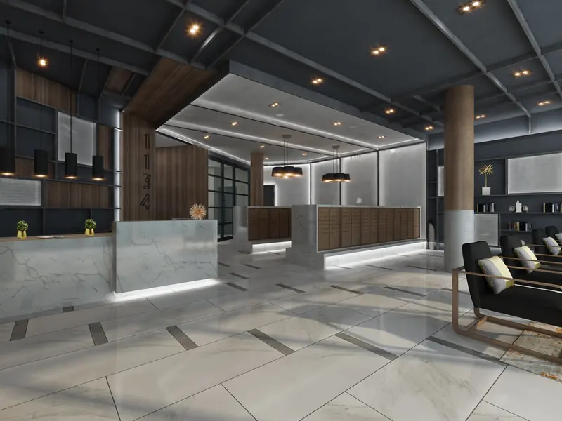 1134 Fulton Street — Lobby, interior rendering