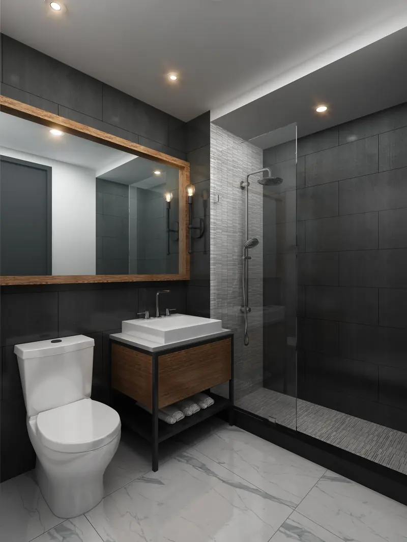 1134 Fulton Street — Master Bathroom, interior rendering