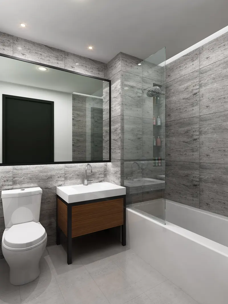 1134 Fulton Street — Typical Bathroom, interior rendering