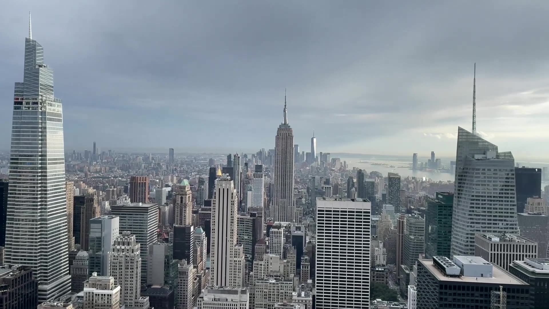 Midtown Manhattan from above, with the Empire State Building